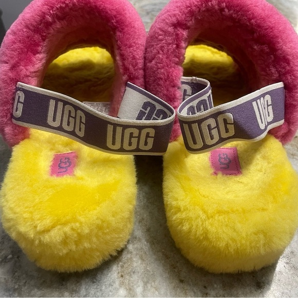 UGG Pride Fluff Yeah Slide in Rainbow Yellow Women’s Size 11 - Picture 9 of 11
